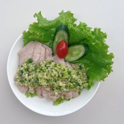 ข้าวไก่ซอสต้นหอม