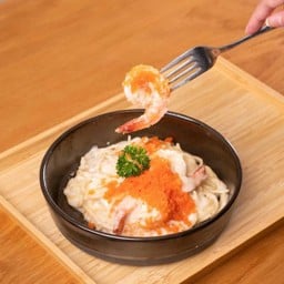 Spaghetti with Shrimp & Roe Cream Sauce