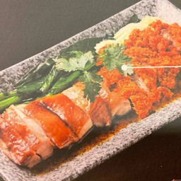 ไก่ผสม (ไก่ต้มซีอิ๊ว + ไก่ทอด) ไก๊ฟ่าน จัมโบ้