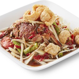 ตำปูปลาร้าใส่แคปหมู