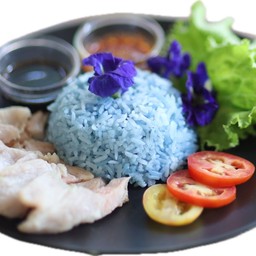 ข้าวอัญชันหมูนุ่ม