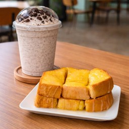 โอรีโอ้ปั่นนมสด+ปังปิ้ง(เลือกหน้าได้)