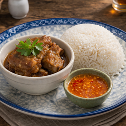 ข้าวซี่โครงหมูตุ๋น Braised pork ribs on rice