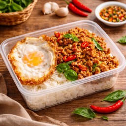 ข้าวผัดกระเพราหมูสับ