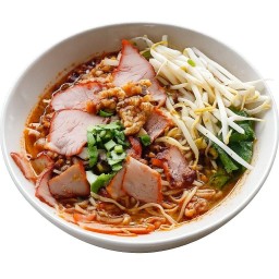 บะหมี่จับกังเนื้อแดงต้มยำโบราณ