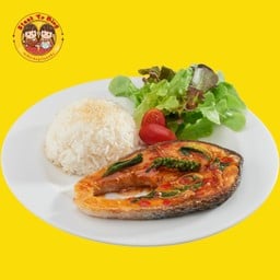 ข้าวปลาแซลมอนผัดฉ่า