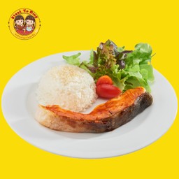 ข้าวปลาแซลมอนย่างซีอิ๊ว