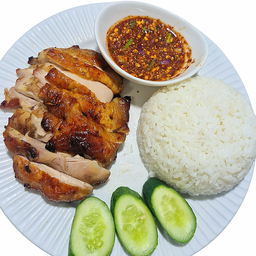 ข้าวไก่ย่าง น้ำจิ้มแจ่ว