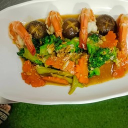 บล็อคโคลี่ผัดกุ้ง