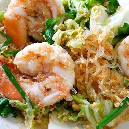 สุกี้แห้ง กุ้ง
