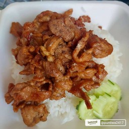 ข้าวหมูทอดกระเทียม