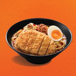 อุด้งแกงกะหรี่หม่าล่าหมูชุบเกล็ดขนมปังทอด