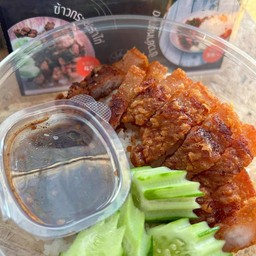 ข้าวหมูทอด น้ำจิ้มแจ่ว