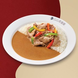ข้าวแกงกะหรี่หมูผัดน้ำมันหอย