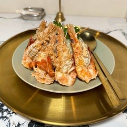 ข้าวหน้ากุ้งแม่น้ำ(ปลอกเปลือกพร้อมทาน)