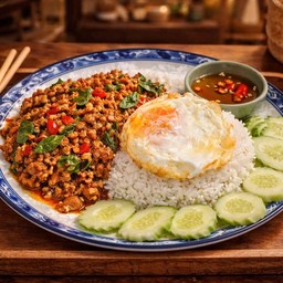 ข้าวผัดกระเพราหมูสับ