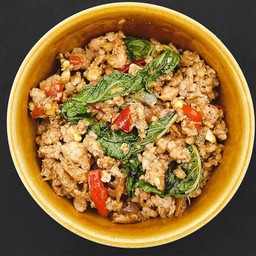 กระเพราหมูสับ (เป็นกับ)