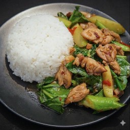 (ใหม่!!) ข้าวคะน้าไก่