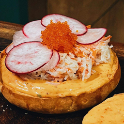 Hot Kani Tobiko Bagel