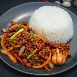(ใหม่!!) ข้าวพริกเผาเนื้อสับ