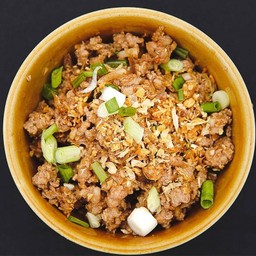 หมูสับคั่วกระเทียม (เป็นกับ)