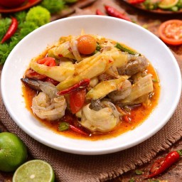 ตำหลวงพระบางกุ้งสด