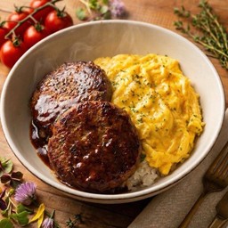 Hambagu & Omelet Donburi