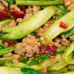 ข้าวราดผัดคะน้าหมูสับ
