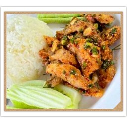 ข้าวน้ำตก คอหมูย่าง