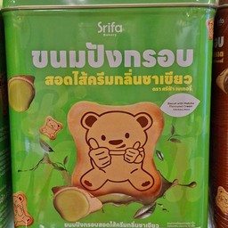 ขนมปังกรอบสอดไส้ครีมกลิ่นชาเขียว