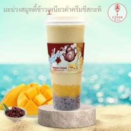 มะม่วงสมูทตี้ข้าวเหนียวดำครีมชีสกะทิ