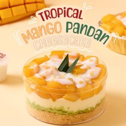 #Tropical Mango Pandan Cheesecake
