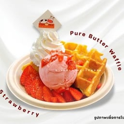 วาฟเฟิลเนยสดสตรอว์เบอร์รี่