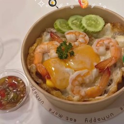ข้าวไข่เบียดกุ้ง+พริกน้ำปลา 60.-