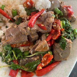 ข้าวกะเพราตับ(หมู)