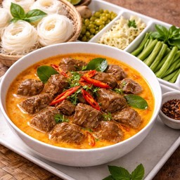 026+052-1 ขนมจีนแกงเนื้อกะทิ