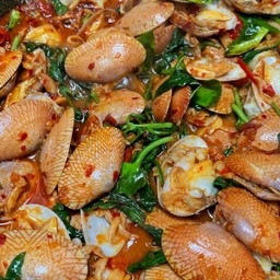 ผัดหอยลาย (ราดข้าว)