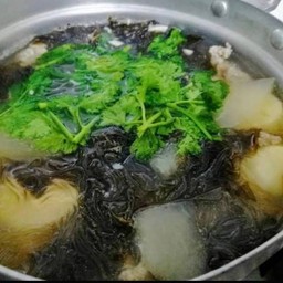 ต้มจืดวุ้นเส้นเต้าหู้+สาหร่าย ไม่ใส่เนื้อสัตว์