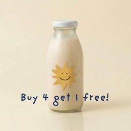 Soy milk bottle 250ml. - buy 4 get 1 free
