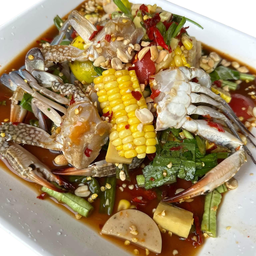 ตำปูม้า หมูยอ ข้าวโพดหน่อไม้