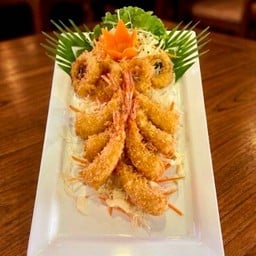 กุ้งชุปแป้งทอด+หอมหัวใหญ่