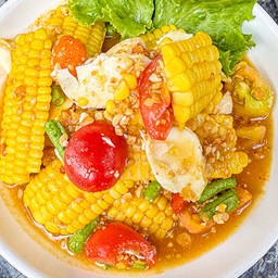 ส้มตำ ข้าวโพด/ไข่เค็ม