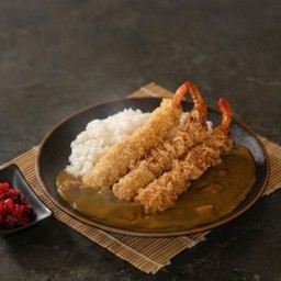 สูตรใหม่ ข้าวกุ้งทอดแกงกะหรี่ เข้มข้น กลมกล่อมยิ่งขึ้น Ebi Katsu with rice and japanese curry