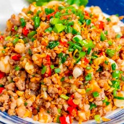 ข้าว+หมูสับคั่วพริกเกลือ