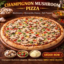 พิซซ่า เห็ดซอสเผ็ด (12 นิ้ว) / Mushroom Spicy inferno (12inch)