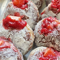 Strawberry custard nama donut