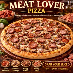 พิซซ่า มีท เลิฟเวอร์ (12 นิ้ว) / Meat Lover Pizza (12inch)