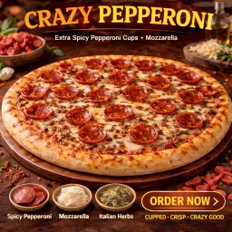 เครซี่ เปปเปอโรนี (12 นิ้ว) / Crazy Pepperoni (12inch)