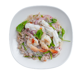 ยำวุ้นเส้น (กุ้ง,หมูสับ,ปลาหมึกสด)