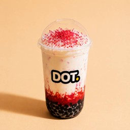 (นมสตอเบอรี่) เสริฟพร้อมไข่มุก DOT. Milk Strawberry
